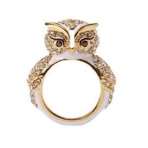 KATE SPADE 12K Gold Plated Star Bright Owl Ring, Sz 7